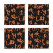 Greek Figures in Orange & Black // Large