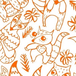 Orange Baby Foxes // Large