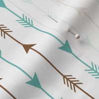 Arrows // Dark Wood Brown, Light Teal