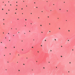 Painterly Watermelon Seeded Dots - LARGE