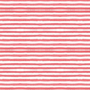 Painterly Watermelon Dotted Stripes 