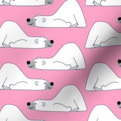 Cute Funny Cartoon Polar Bears Pink by Cheerful Madness!! Small-ed