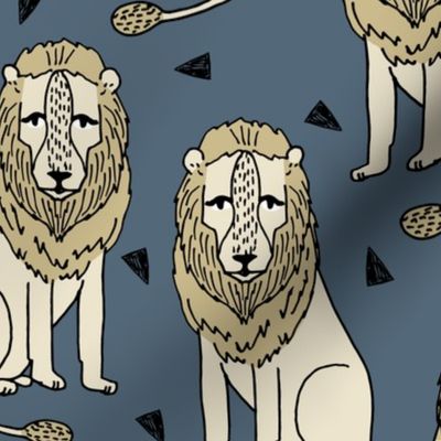 lion // lion safari lions kids safari zoo boys blue and yellow kids zoo nursery baby boy