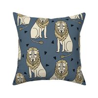 lion // lion safari lions kids safari zoo boys blue and yellow kids zoo nursery baby boy