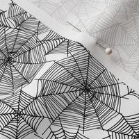 spider web // black and white creepy october spooky scary halloween fabric