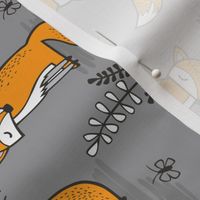 Dreamy Fox on Grey Rotated