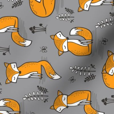 Dreamy Fox on Grey Rotated