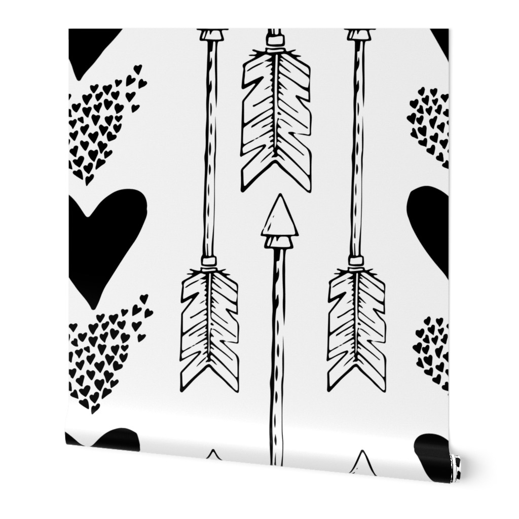 Hearts & Arrows - Black & White