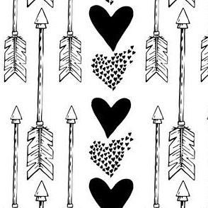 Hearts & Arrows - Black & White