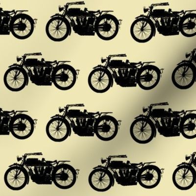 Antique Motorcycles on Yellow