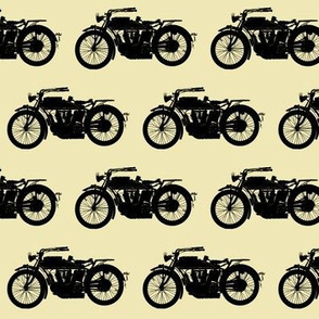 Antique Motorcycles on Yellow