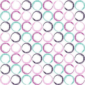 Circles with stripe pattern in Violet