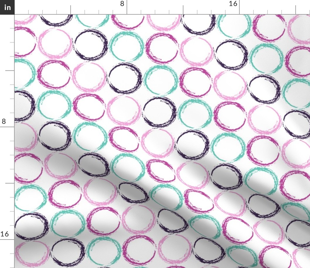 Circles with stripe pattern in Violet