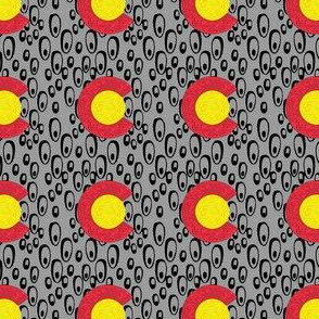 2x2 Phish bubbles Grey Background Colorado Flag