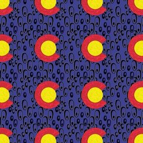 2x2 Phish bubbles blue Background Colorado Flag