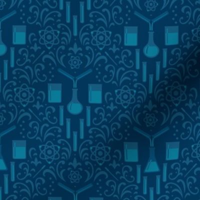 Mad Science Damask (Blue)