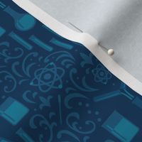 Mad Science Damask (Blue)