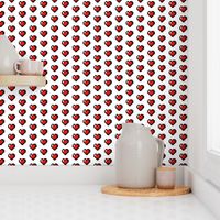 Red 8-Bit Pixel Hearts On White (2)