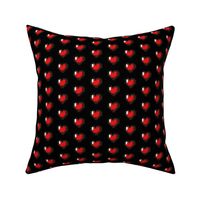 Red 8-Bit Pixel Hearts On Black (2)