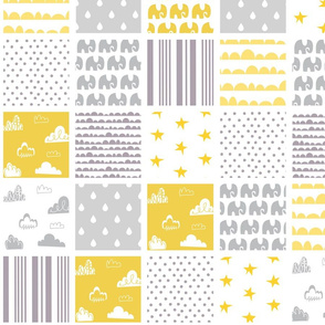 Unisex Yellow Grey Cheater Quilt