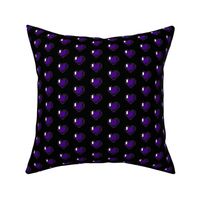 Purple 8-Bit Pixel Hearts On Black