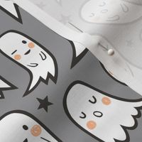 Ghosts and Stars Halloween on Grey