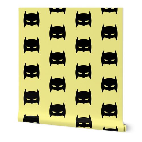 Download Tiny Superhero Bat Mask Pale Yellow Spoonflower PSD Mockup Templates