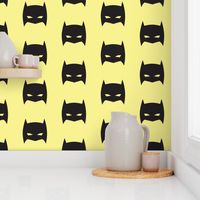 Superhero Bat Mask Black and Pale Yellow