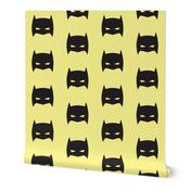 Superhero Bat Mask Black and Pale Yellow