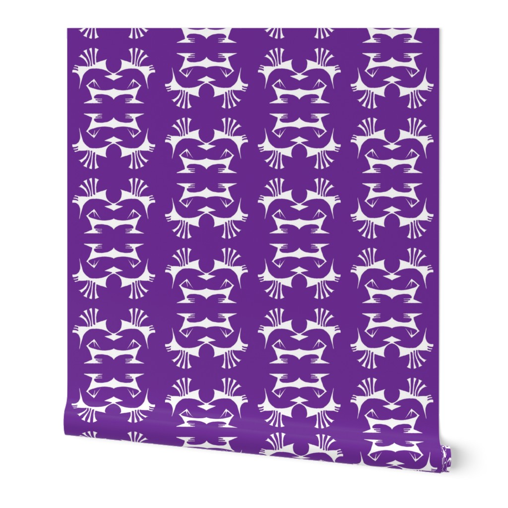 ISLAND TRIBAL PRINT 2 - Purple and White