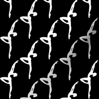 Ballet Dancers White on Black (small)