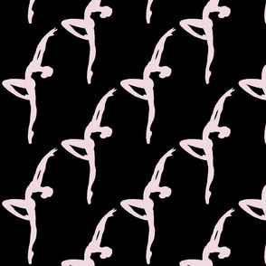 Ballet Dancers Pink on Black (large)