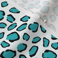 Aqua Cheetah Pattern on White