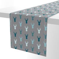 Deer - half scale - teal,blue,grey - Winslow Wood