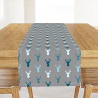 Deer - half scale - teal,blue,grey - Winslow Wood