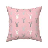 Deer- Half scale - Meadow sunrise - pink and grey