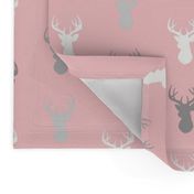 Deer- Half scale - Meadow sunrise - pink and grey