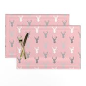 Deer- Half scale - Meadow sunrise - pink and grey