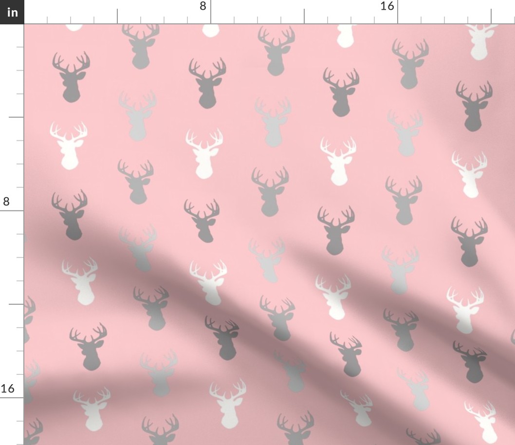 Deer- Half scale - Meadow sunrise - pink and grey