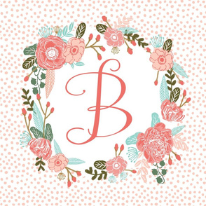 b monogram personalized flowers florals painted flowers girls sweet baby nursery