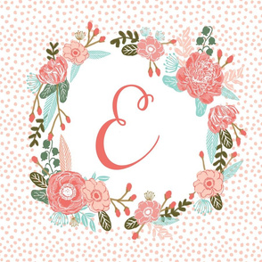 e monogram personalized flowers florals painted flowers girls sweet baby nursery