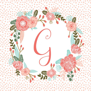 g monogram personalized flowers florals painted flowers girls sweet baby nursery
