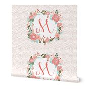 m monogram personalized flowers florals painted flowers girls sweet baby nursery