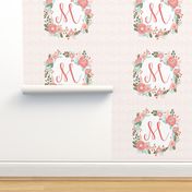 m monogram personalized flowers florals painted flowers girls sweet baby nursery