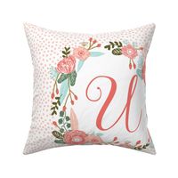 u monogram personalized flowers florals painted flowers girls sweet baby nursery