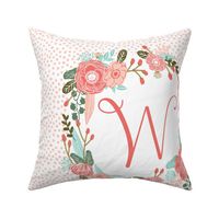 w monogram personalized flowers florals painted flowers girls sweet baby nursery