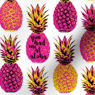 Pink Pineapples -  18 inch repeat