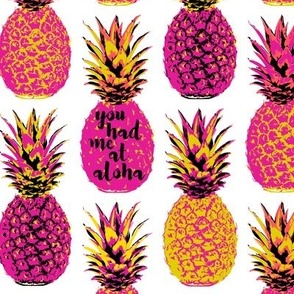 Pink Pineapples -  18 inch repeat