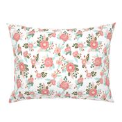 flowers florals girls blush coral pink sweet painted flowers 