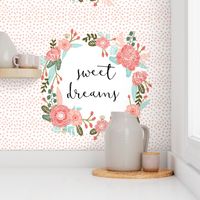 sweet dreams blanket cute girls sweet florals flowers blush nursery baby